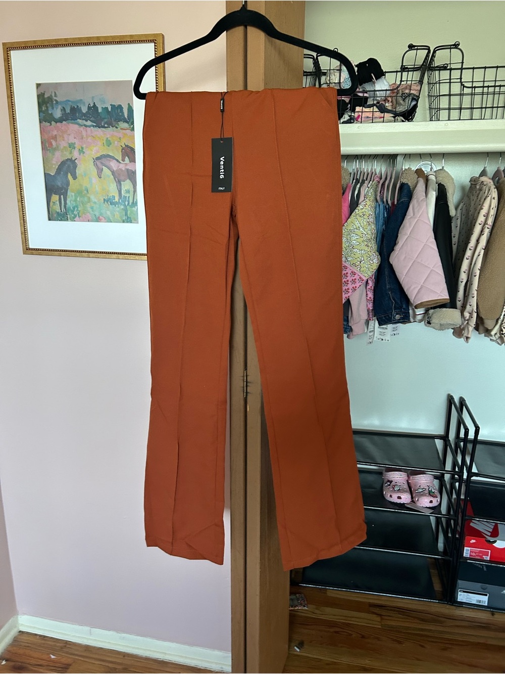 Ventti Rust Orange Boot-Cut Pants